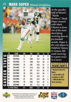 1997 Upper Deck Legends #55 Mark Duper Back