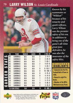 1997 Upper Deck Legends #70 Larry Wilson Back