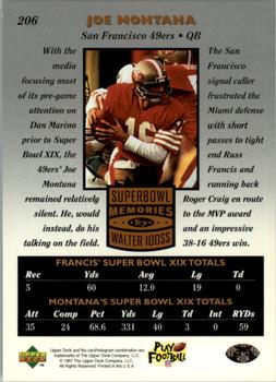 1997 Upper Deck Legends #206 Russ Francis / Joe Montana Back