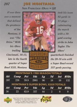 1997 Upper Deck Legends #207 Joe Montana Back