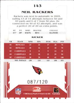 2006 Score - Red #143 Neil Rackers Back