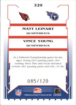 2006 Score - Red #329 Matt Leinart / Vince Young Back