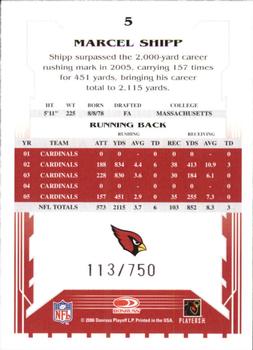 2006 Score - Scorecard #5 Marcel Shipp Back