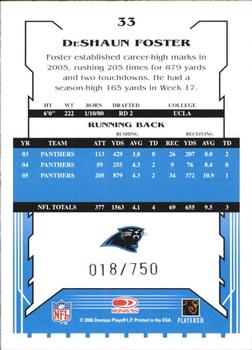 2006 Score - Scorecard #33 DeShaun Foster Back