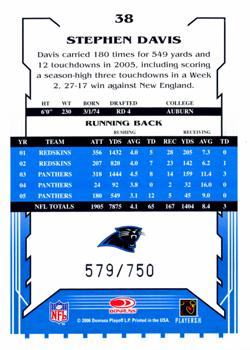 2006 Score - Scorecard #38 Stephen Davis Back