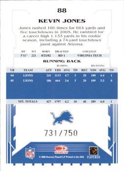 2006 Score - Scorecard #88 Kevin Jones Back