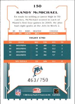 2006 Score - Scorecard #150 Randy McMichael Back
