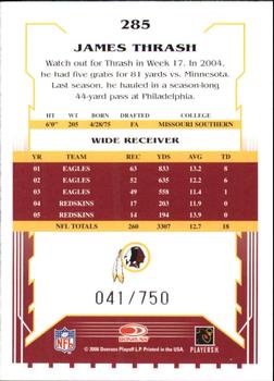 2006 Score - Scorecard #285 James Thrash Back