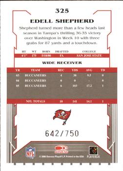 2006 Score - Scorecard #325 Edell Shepherd Back