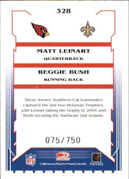 2006 Score - Scorecard #328 Matt Leinart / Reggie Bush Back
