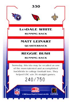 2006 Score - Scorecard #330 LenDale White / Matt Leinart / Reggie Bush Back