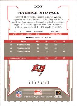 2006 Score - Scorecard #337 Maurice Stovall Back