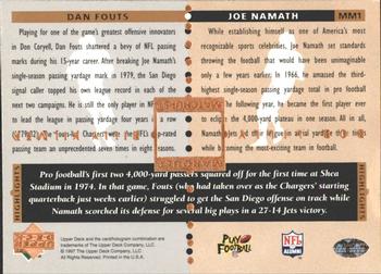 1997 Upper Deck Legends - Marquee Matchups #MM1 Joe Namath / Dan Fouts Back