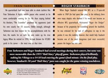 1997 Upper Deck Legends - Marquee Matchups #MM4 Roger Staubach / Fran Tarkenton Back