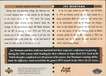 1997 Upper Deck Legends - Marquee Matchups #MM6 Joe Montana / Ken Anderson Back