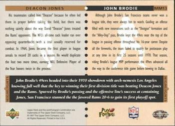 1997 Upper Deck Legends - Marquee Matchups #MM13 John Brodie / Deacon Jones Back