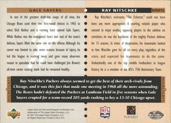 1997 Upper Deck Legends - Marquee Matchups #MM16 Ray Nitschke / Gale Sayers Back