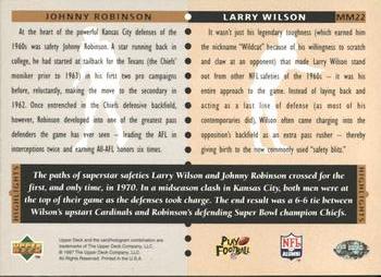 1997 Upper Deck Legends - Marquee Matchups #MM22 Johnny Robinson / Larry Wilson Back