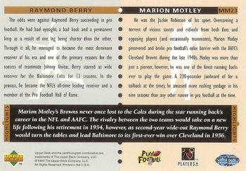 1997 Upper Deck Legends - Marquee Matchups #MM23 Marion Motley / Raymond Berry Back