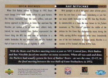 1997 Upper Deck Legends - Marquee Matchups #MM30 Ray Nitschke / Dick Butkus Back