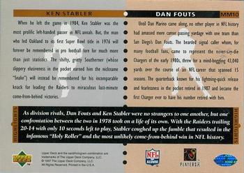 1997 Upper Deck Legends - Marquee Matchups #MM10 Dan Fouts / Ken Stabler Back