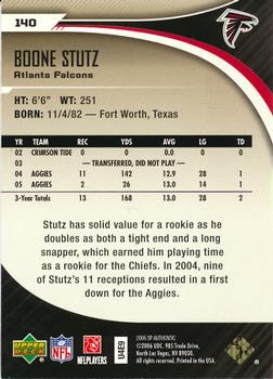 2006 SP Authentic - Gold #140 Boone Stutz Back
