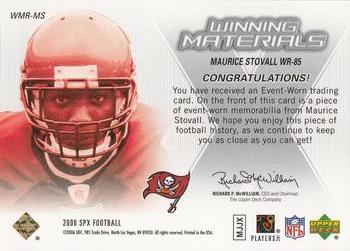 2006 SPx - Rookie Winning Materials #WMR-MS Maurice Stovall Back
