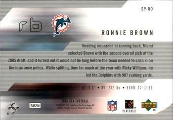 2006 SPx - SPxcellence #SP-RO Ronnie Brown Back