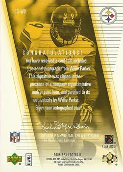 2006 SPx - Super Scripts Autographs #SS-WP Willie Parker Back