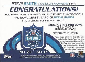 2006 Topps - All-Pro Relics #AP-SS Steve Smith Back