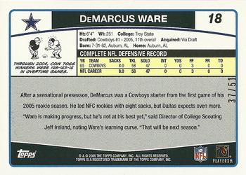 2006 Topps - Black #18 DeMarcus Ware Back