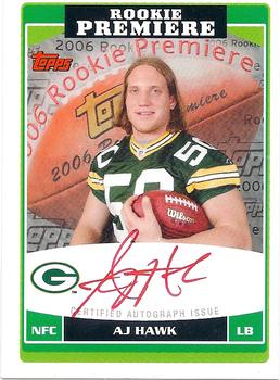 2006 Topps - Rookie Premiere Autographs Red Ink #RP-AH A.J. Hawk Front