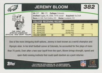 2006 Topps - Special Edition Rookies #382 Jeremy Bloom Back
