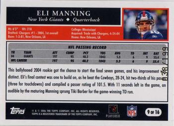 2006 Topps Super Bowl XL Card Show - Platinum #9 Eli Manning Back