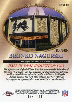 2006 Topps Chrome - Hall of Fame Tribute Refractors #HOFT-BN Bronko Nagurski Back