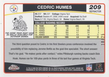 2006 Topps Chrome - Red Refractors #209 Cedric Humes Back