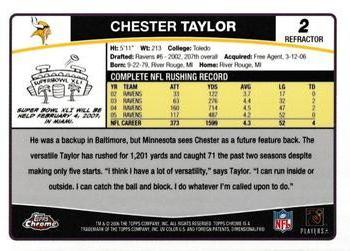 2006 Topps Chrome - Refractors #2 Chester Taylor Back