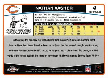 2006 Topps Chrome - Refractors #4 Nathan Vasher Back