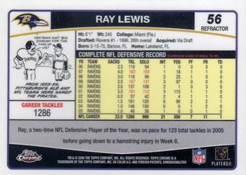 2006 Topps Chrome - Refractors #56 Ray Lewis Back