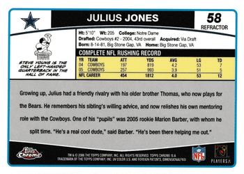 2006 Topps Chrome - Refractors #58 Julius Jones Back
