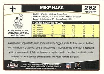 2006 Topps Chrome - Refractors #262 Mike Hass Back