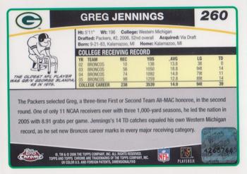 2006 Topps Chrome - Rookie Autographs #260 Greg Jennings Back