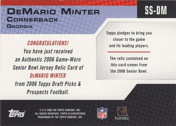 2006 Topps Draft Picks & Prospects - Senior Standout Jersey #SS-DM DeMario Minter Back