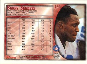 1998 Bowman #120 Barry Sanders Back