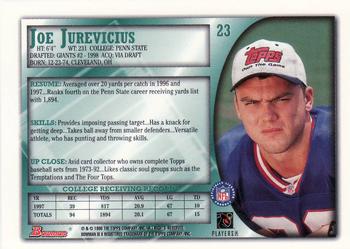 1998 Bowman #23 Joe Jurevicius Back
