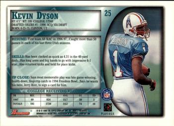 1998 Bowman #25 Kevin Dyson Back