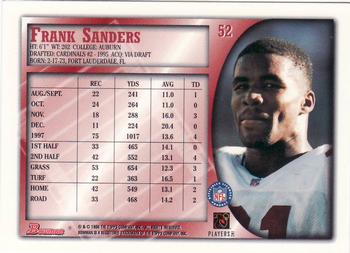 1998 Bowman #52 Frank Sanders Back