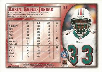 1998 Bowman #94 Karim Abdul-Jabbar Back