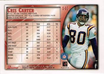1998 Bowman #140 Cris Carter Back