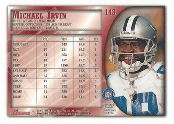 1998 Bowman #143 Michael Irvin Back